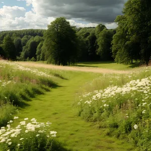 Serene Summer Lake in Countryside Landscape