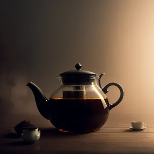 Traditional Ceramic Teapot with Handle and Lid