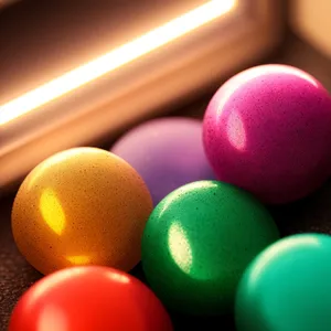 Colorful Easter Eggs and Bowling Equipment