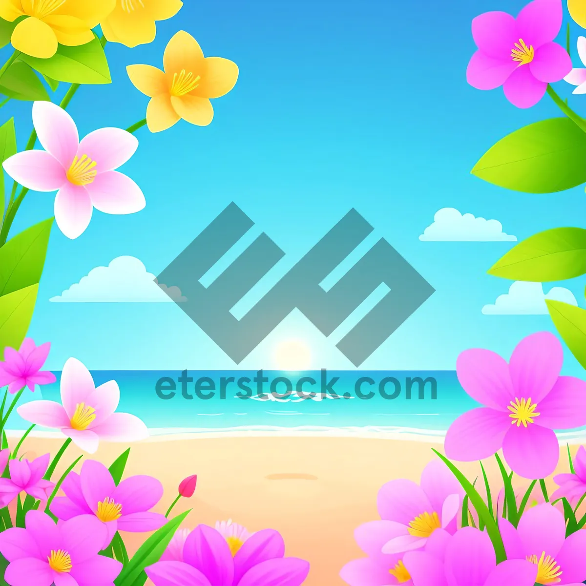 Picture of Colorful Graphic Design: Vibrant Yellow Tulip Decoration for Spring
