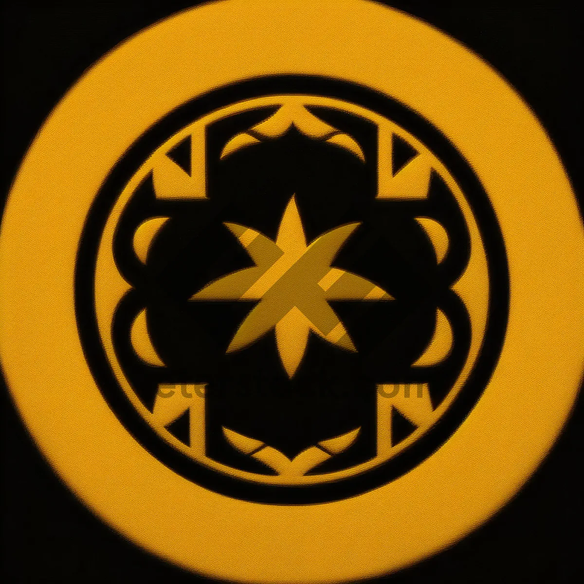 Picture of Pumpkin Button Icon Design in Black and Gold