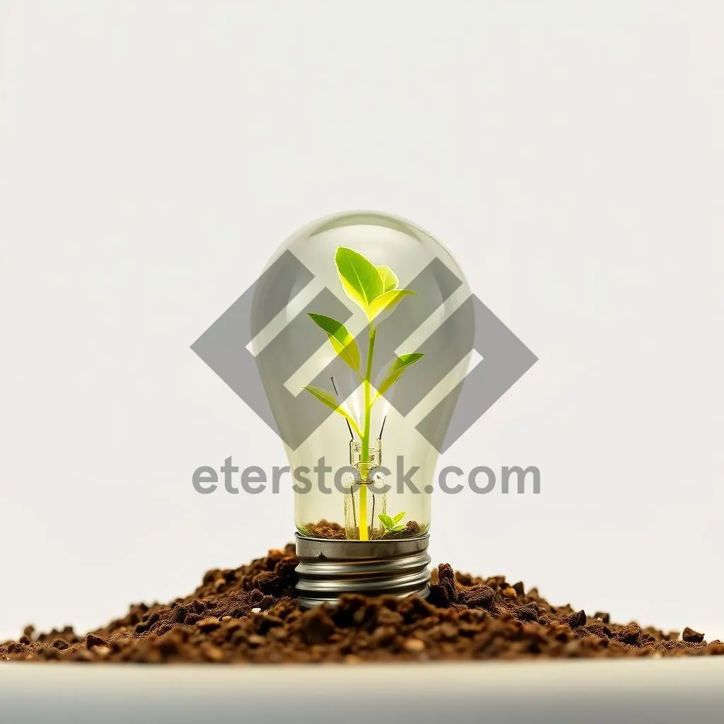 Picture of Glass bottle with plant seedling and perfume spray