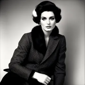 Portrait of Confident Businesswoman in Black Suit Smiling