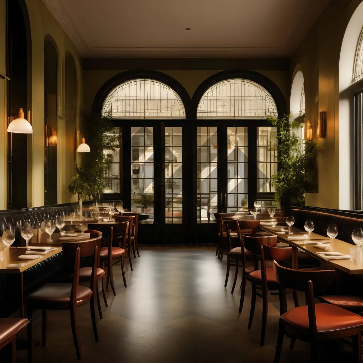 Picture of Modern interior design of a restaurant building