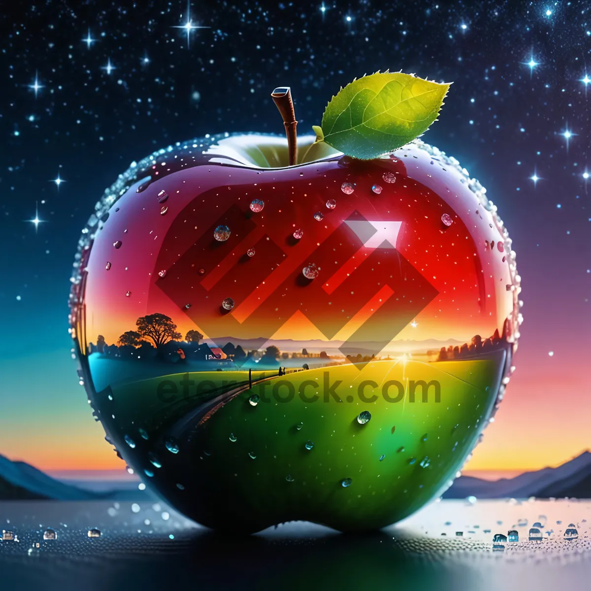 Picture of Fresh Organic Red Delicious Apple, Vitamin-Packed
