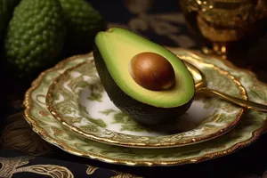 Avocado half - Fresh and delicious healthy fruit snack