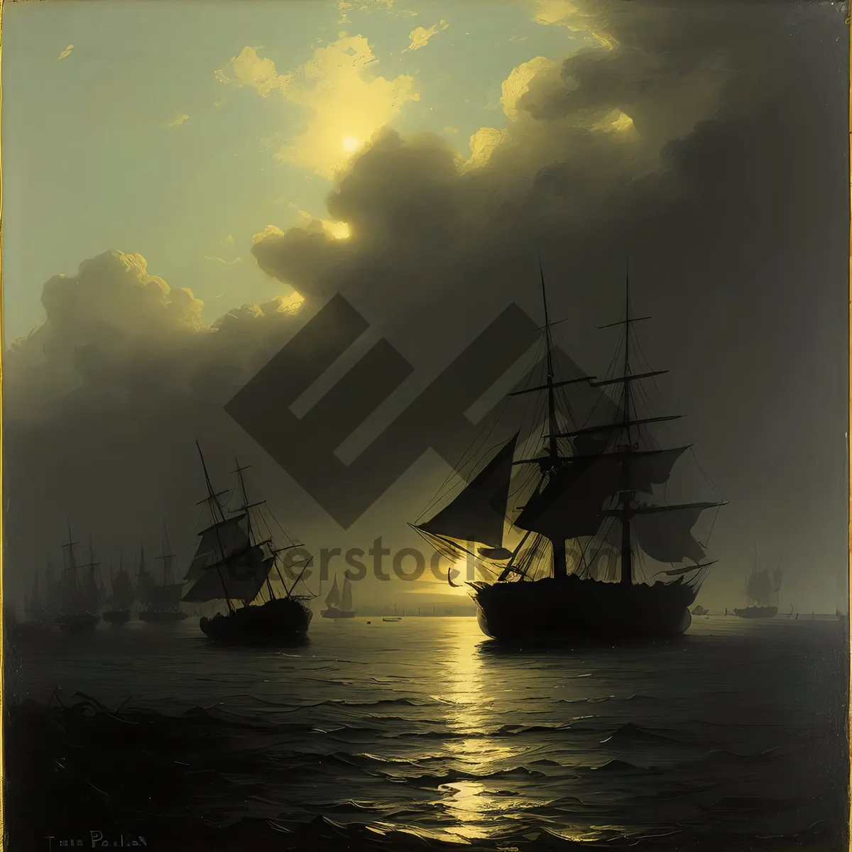 Picture of Sunset Pirates: Towering Maritime Majesty in a Nautical Sky