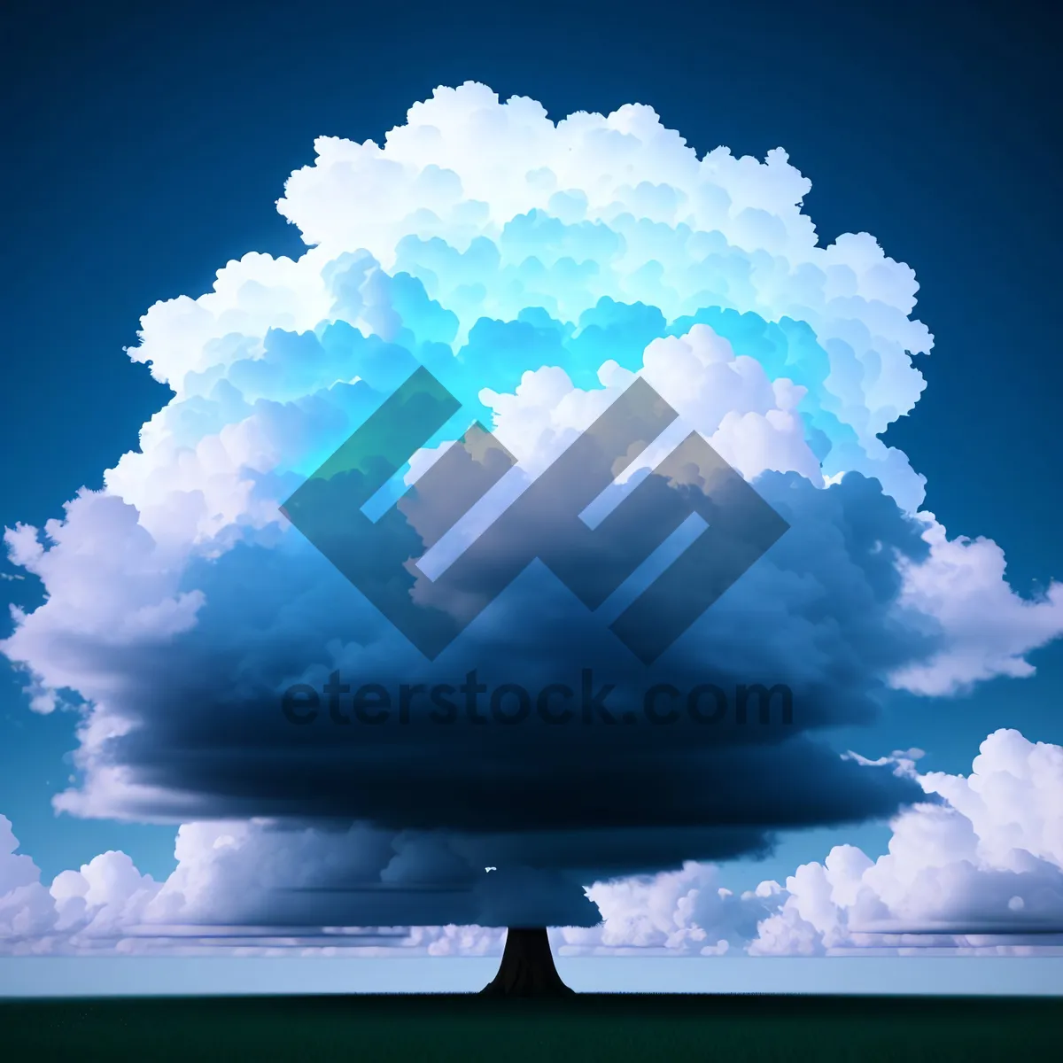 Picture of Vibrant Cloudscape Capturing the Atmospheric Serenity