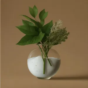 Spring Garden Vase with Leafy Plant