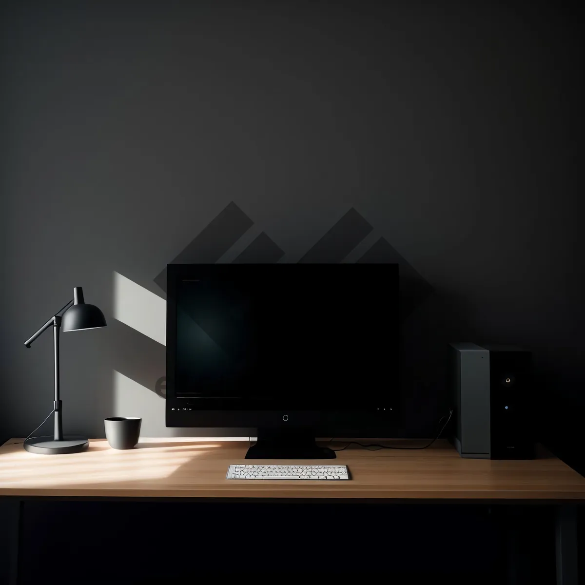 Picture of Modern Desktop Computer Screen on Office Desk