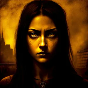 Seductive Sorcerer: Mysterious and Alluring Dark-haired Beauty