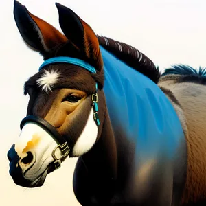 Masked Stallion: Brown Bridled Headgear for Equestrian Sport