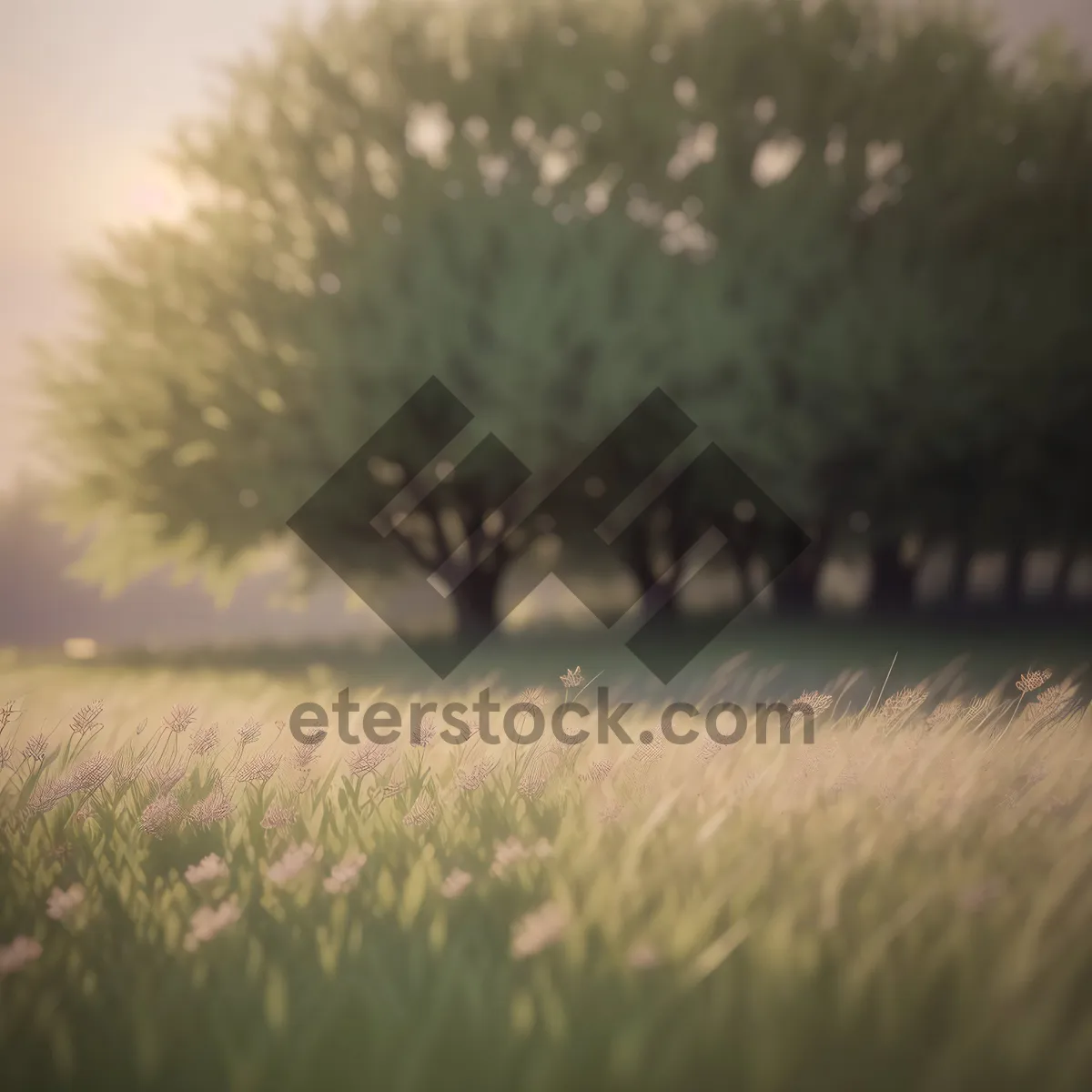 Picture of Serene Winter Landscape with Tree and Dandelion