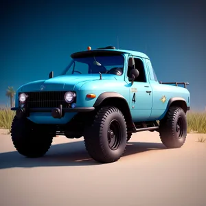 Vintage Pickup Truck On Road