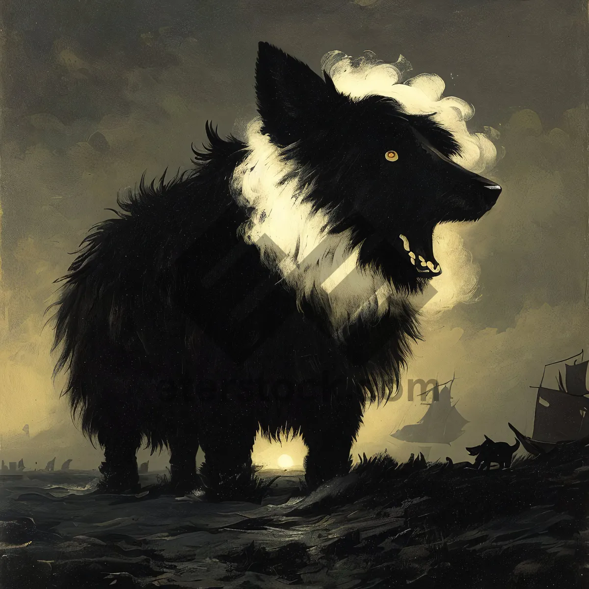 Picture of Black Terrier Shepherd Dog Portrait"
or
"Scotch Terrier Border Collie Pet Image