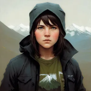 Happy Smiling Fashionably: Pretty Brunette Lady in Sweatshirt