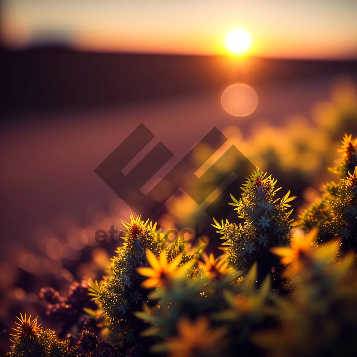 Picture of Vibrant Sunflower Blooming Under Bright Summer Sky