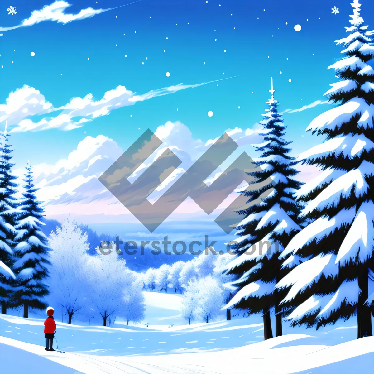 Picture of Winter Wonderland: Frozen Mountain Forest