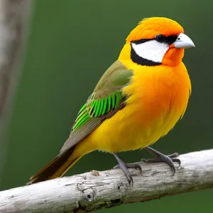 Colorful Parrot perched on Tropical Branch