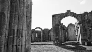 Ancient Roman Triumphal Arch in Ruins.