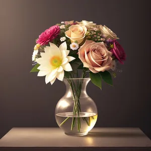 Pink Floral Vase Bouquet - Elegant Spring Decoration