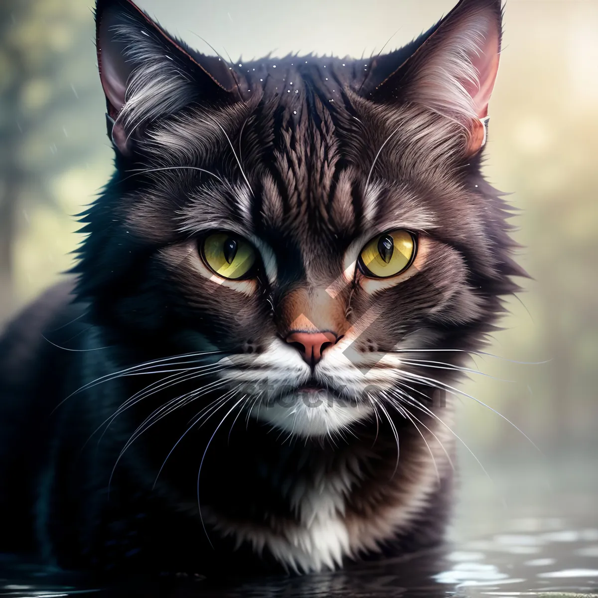 Picture of Curious Kitty with Fluffy Gray Fur