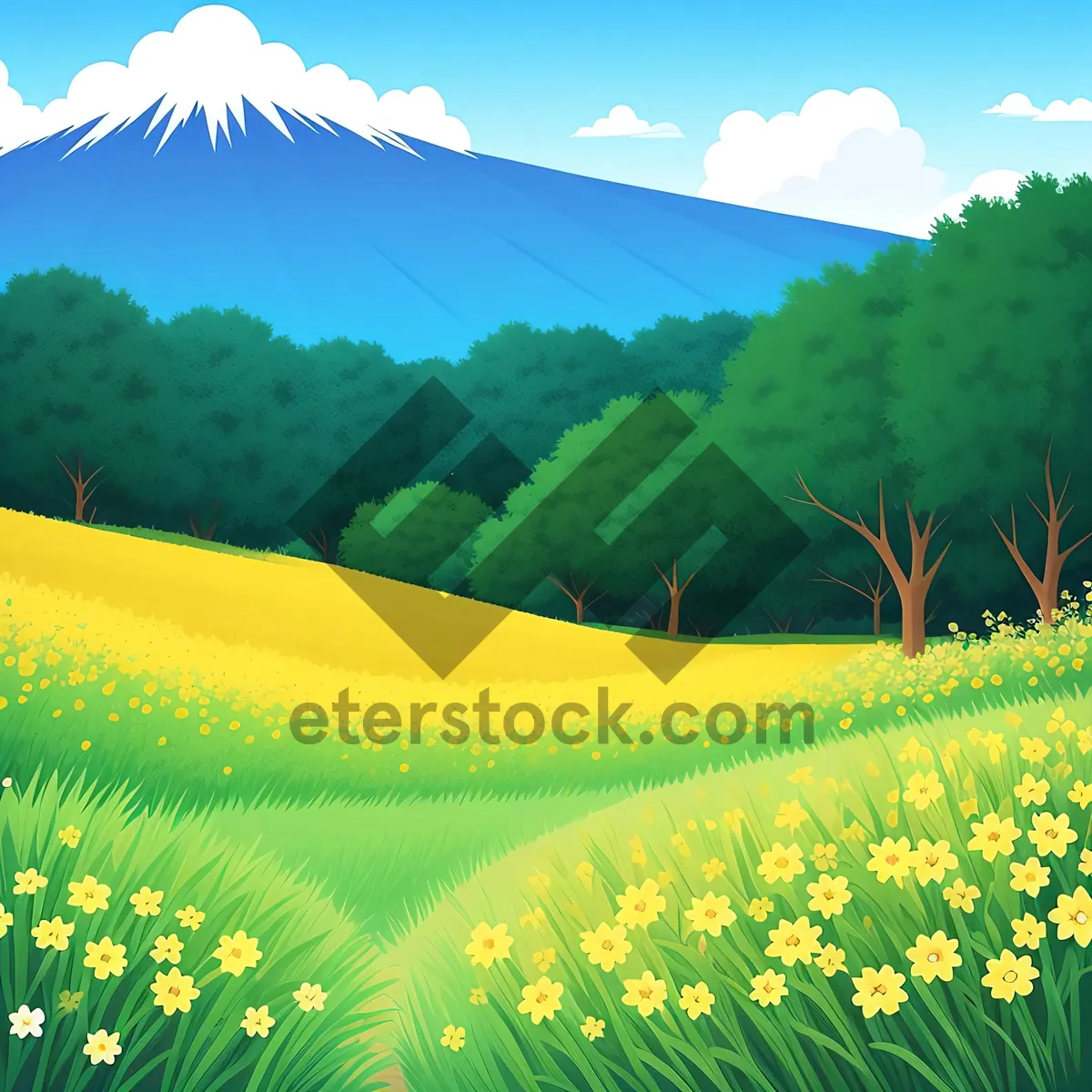 Picture of Idyllic Summer Meadow with Blooming Sunflowers