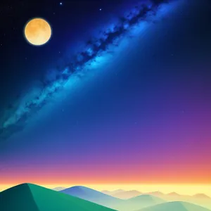 Starry Celestial Night Sky - Bright Moon, Stars, and Galaxy