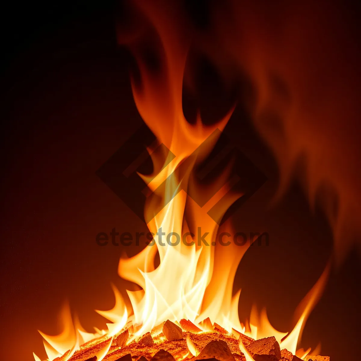 Picture of Blazing Heat: Fiery Inferno of Orange Flames.