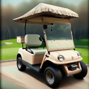 Sporty Golf Cart Driving on Course