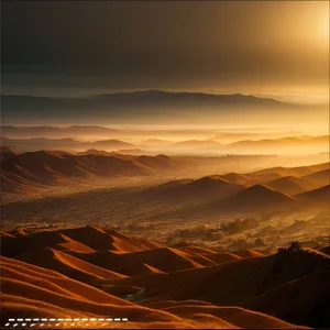 Sunset Serenity: Majestic Desert Landscape at Dusk