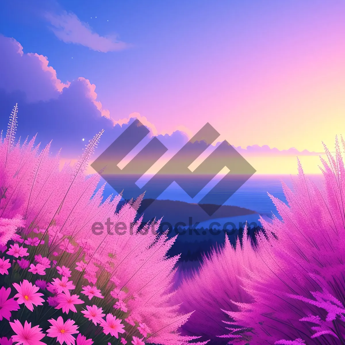 Picture of Vibrant Pink Digital Space Explosion Art