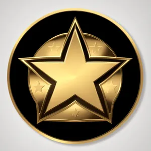 Shiny Gold Round Button Icon