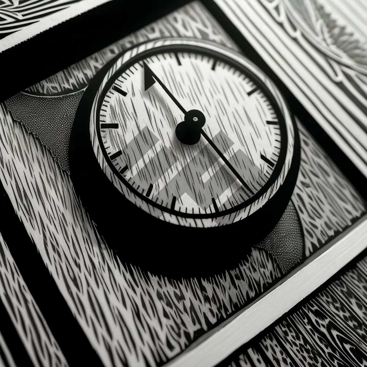 Picture of Vintage Timepiece: Antique Analog Clock and Magnetic Compass