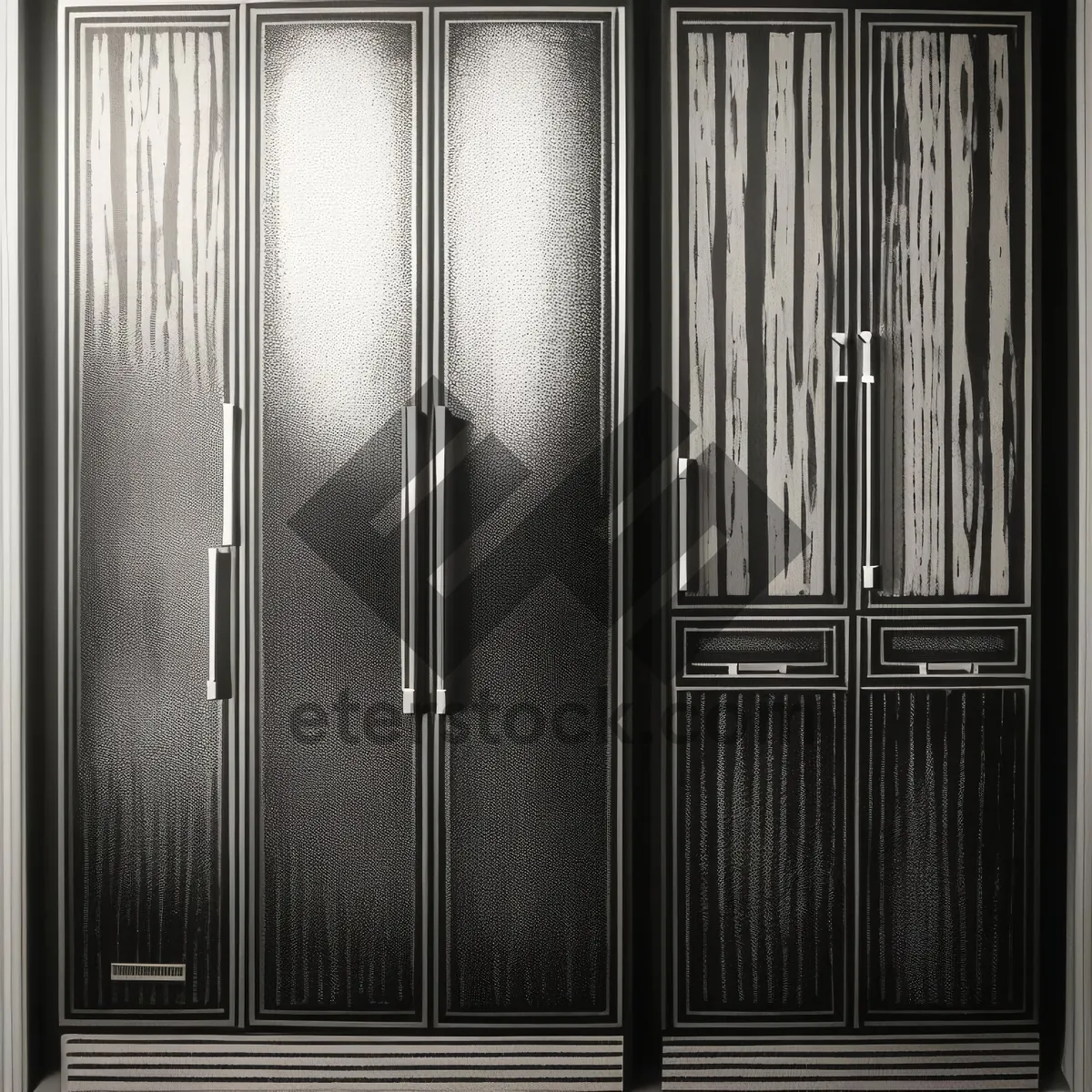 Picture of Vintage Metal Locker with Wooden Door for Interior Furnishing