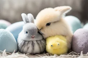 Fluffy Bunny Rabbit Close-Up Portrait