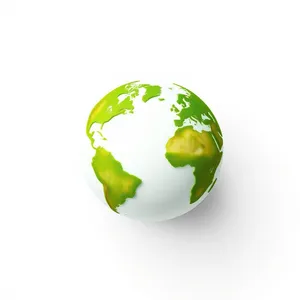 Shiny glass globe icon for environmental recycling concept