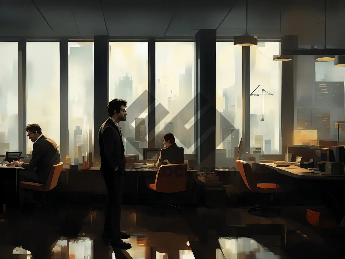 Picture of Modern Executive Sitting at Business Office Meeting