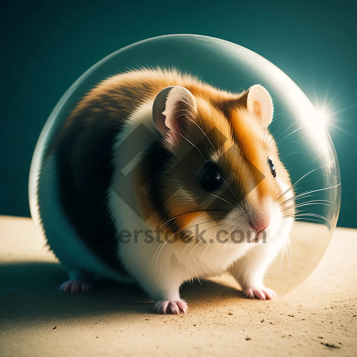 Picture of Furry Cute Guinea Pig with Fluffy Fur