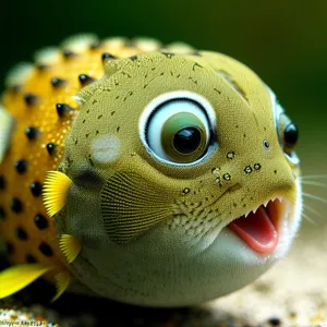 Tropical Reef Puffer Fish Underwater Eye