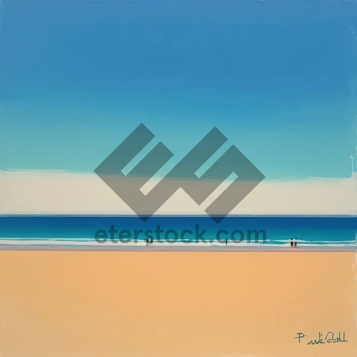 Picture of Serene Beach Bliss Under Clear Skies