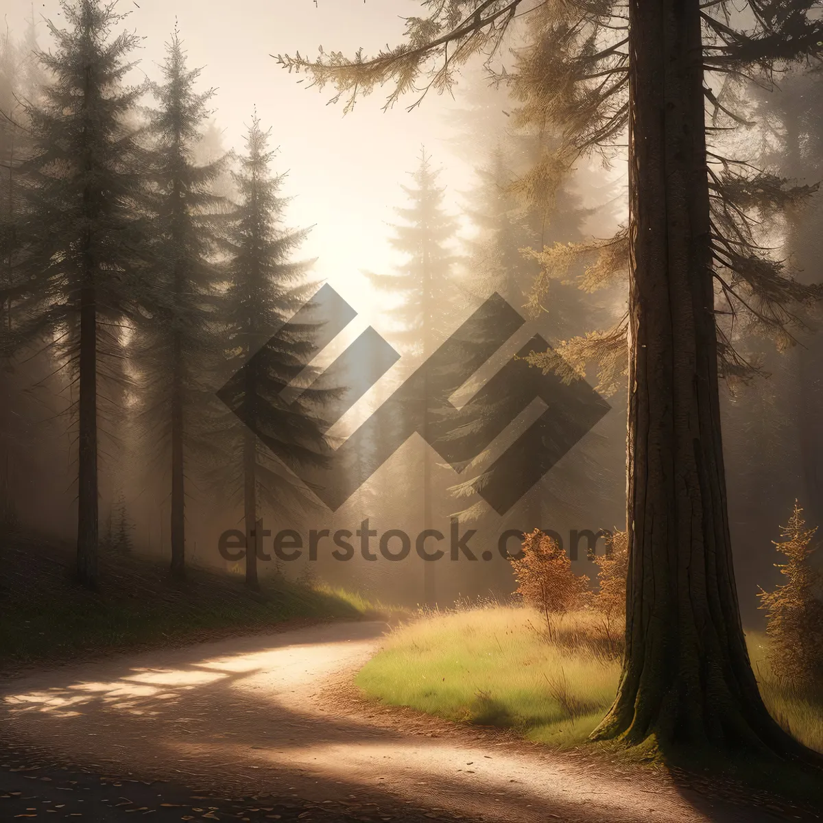 Picture of Autumn Forest's Serene Sunlit Landscape