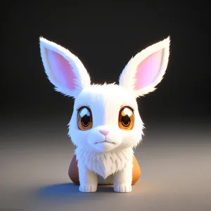 Fluffy Easter Bunny Toy Image.