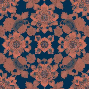 Ornate Vintage Floral Wallpaper Design.