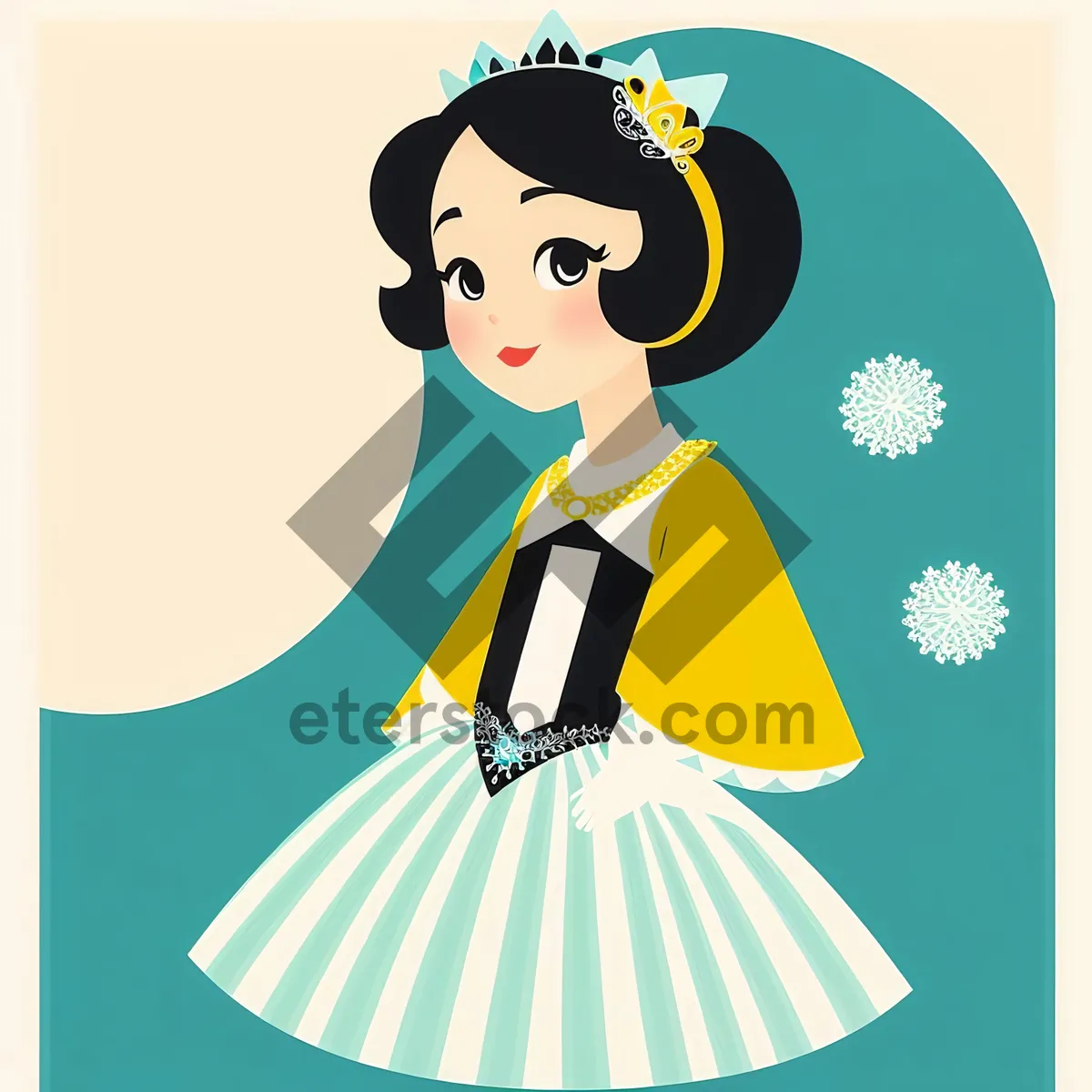 Picture of Cartoon Princess Clip Art: Elegant Aristocrat Shopping Drawing