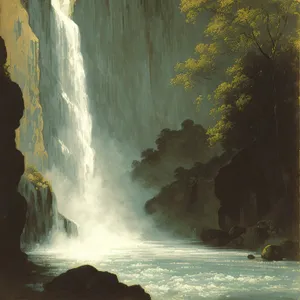 Scenic Waterfall in Pristine Wilderness