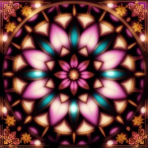 Glowing Lilac Gem Pattern with Abstract Geometry