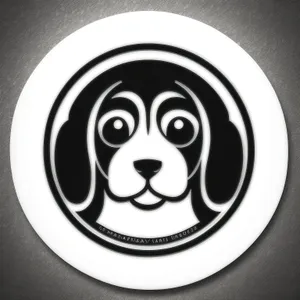 Sleek Black Metallic Icon with Elegant Curve
