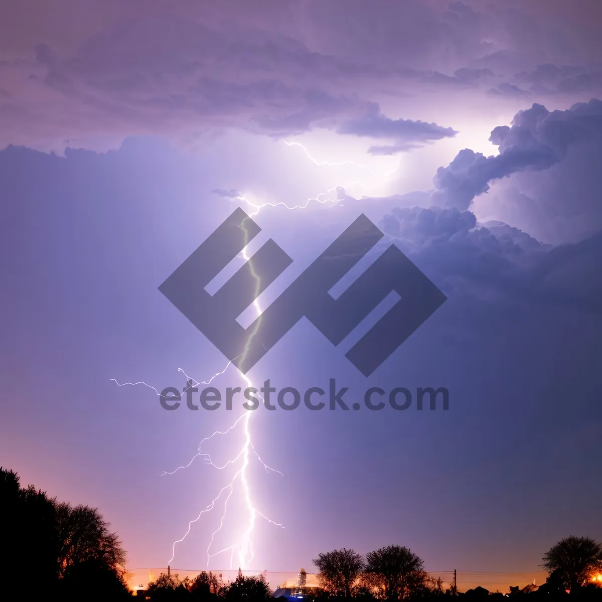 Picture of Vibrant Sunset Sky with Dramatic Clouds