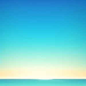 Vibrant Summer Sky Landscape: A Bright Seascape with Clear Blue Sky and Colorful Waves